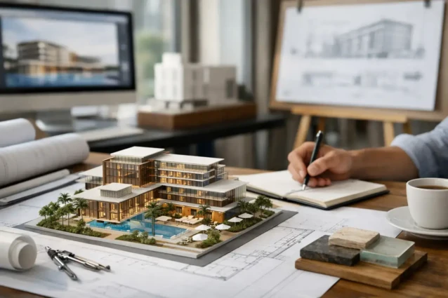 Concept architectural pour hôtel efficace