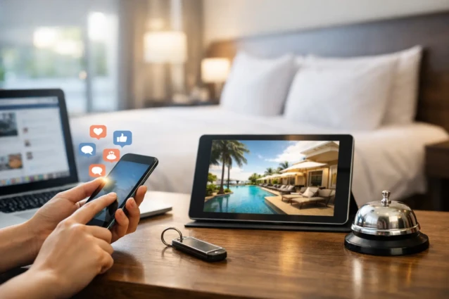 R&eacute;seaux sociaux h&ocirc;tel et r&eacute;servations directes